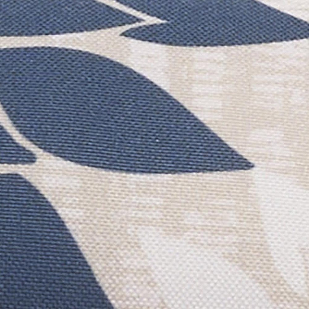 6" X 20" Beige Blue and Ivory Bolster Floral Indoor Outdoor Throw Pillow