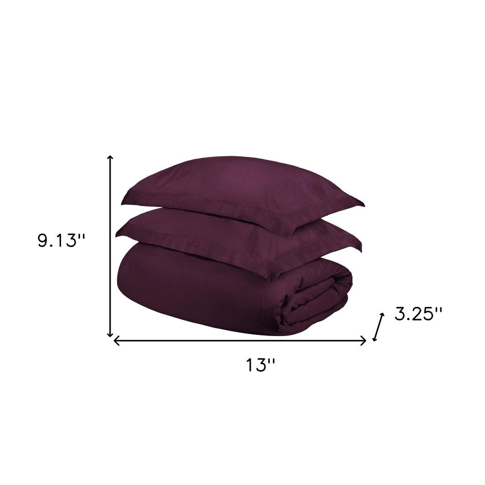 Plum Twin Cotton Washable Duvet Cover Set