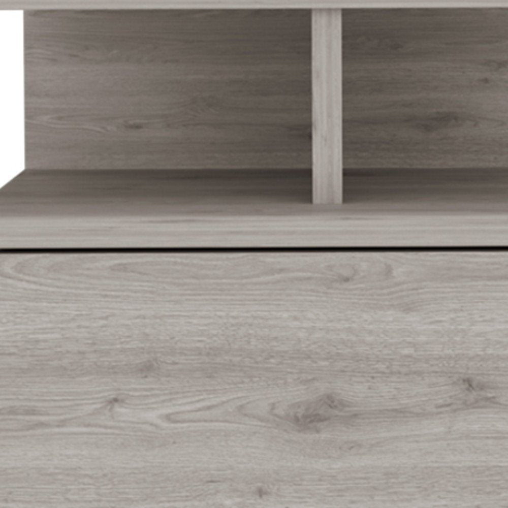 12" Light Gray Wood One Drawer Nightstand