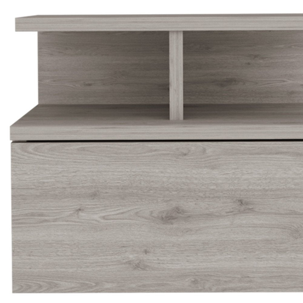 12" Light Gray Wood One Drawer Nightstand