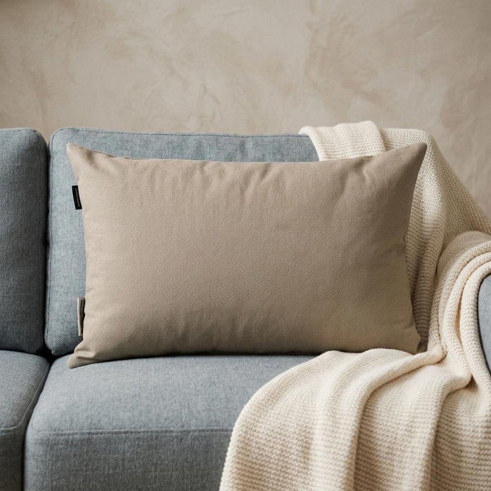 12" X 18" Gray Cotton Throw Pillow