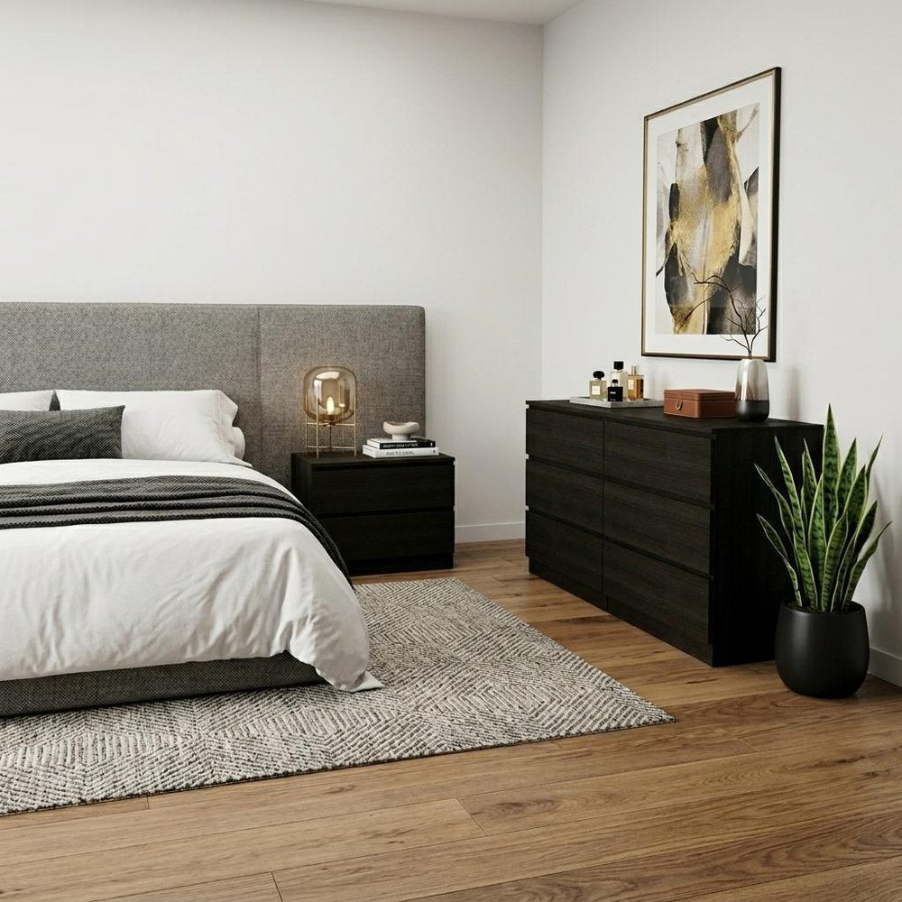 Two Piece Black Bedroom Set