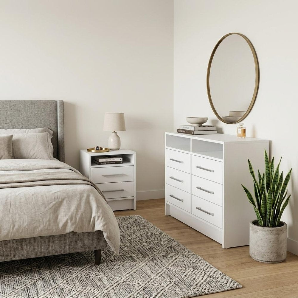 Two Piece White Bedroom Set