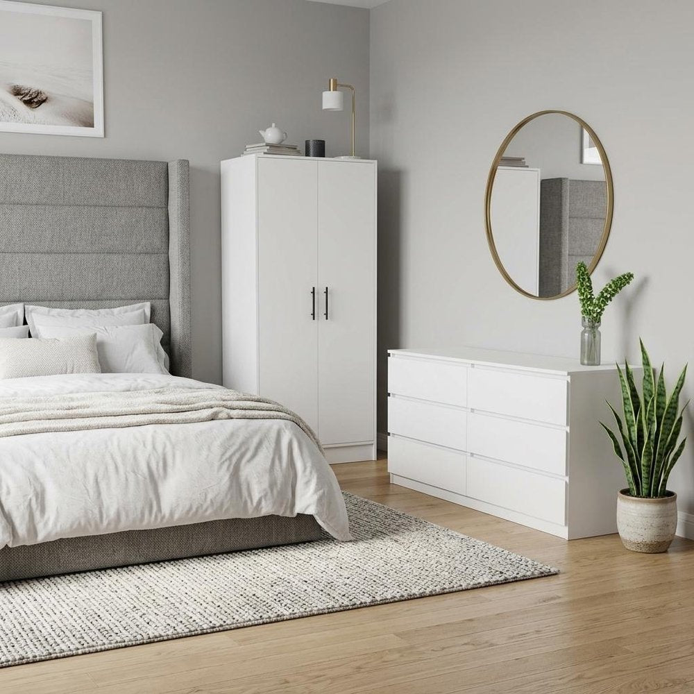 Two Piece White Bedroom Set