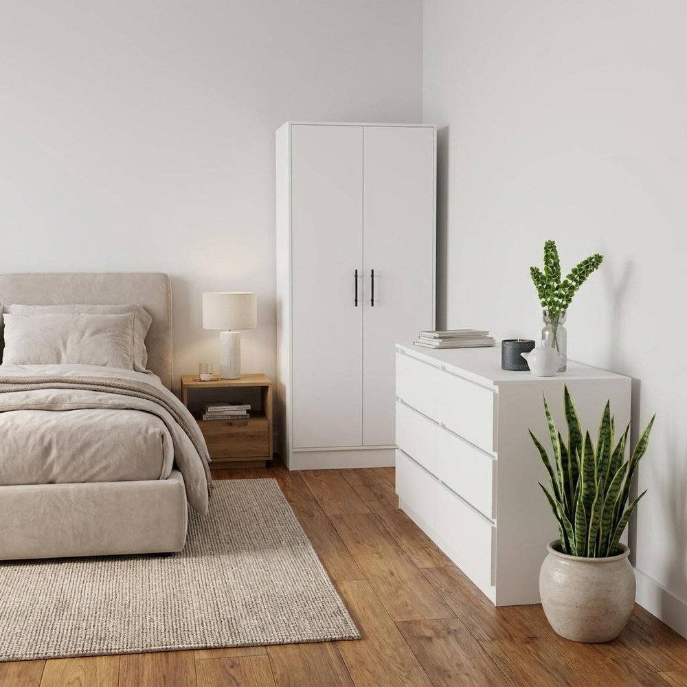 Two Piece White Bedroom Set