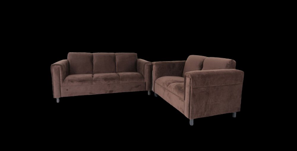 Two Piece Dark Brown Five Person Seating Set