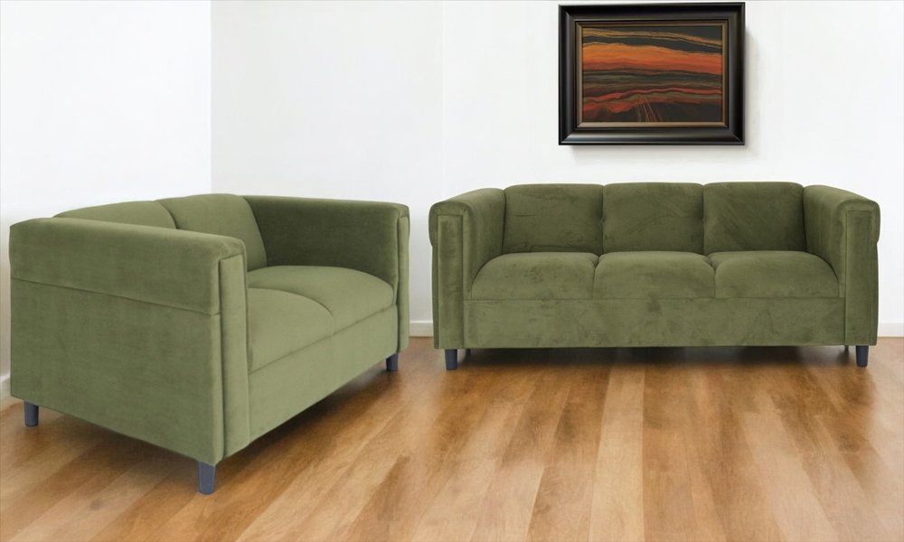 Two Piece Dark Brown Five Person Seating Set