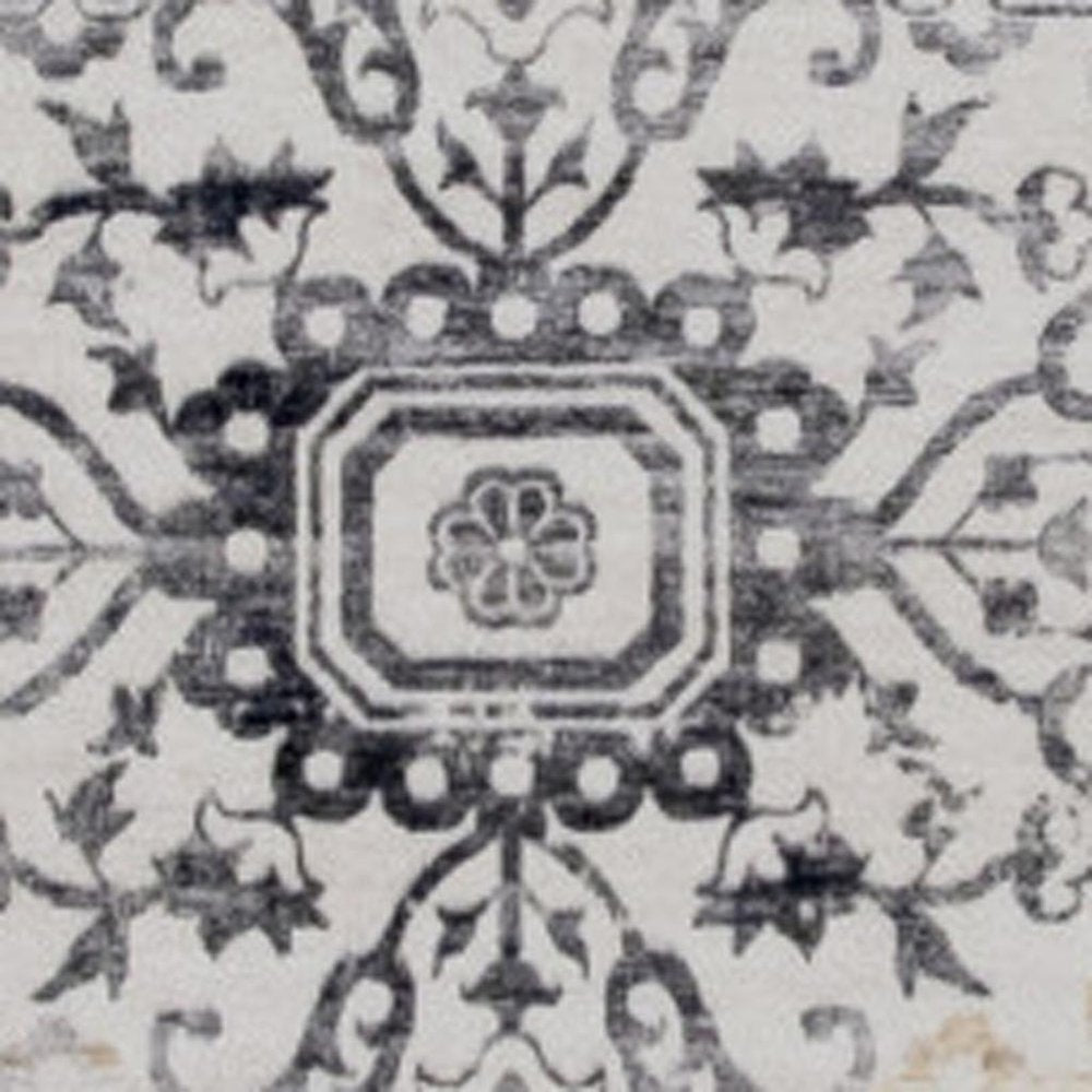 5' X 8' Gray and Gold Oriental Area Rug