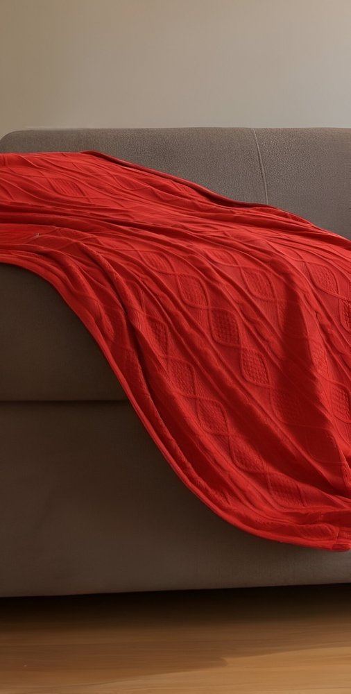 60" X 50" Blush Knitted Acrylic Throw Blanket