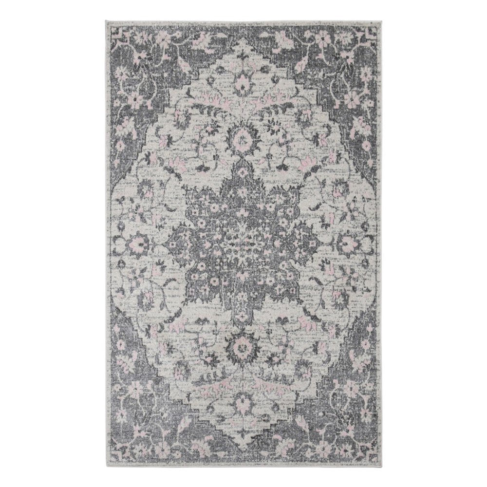 8' X 8' Gray And Dark Gray Area Rug