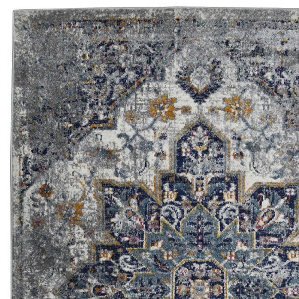 2' X 3' Gray Blue And Brown Area Rug