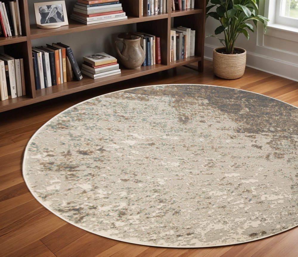 10' X 14' Gray And Ivory Abstract Area Rug