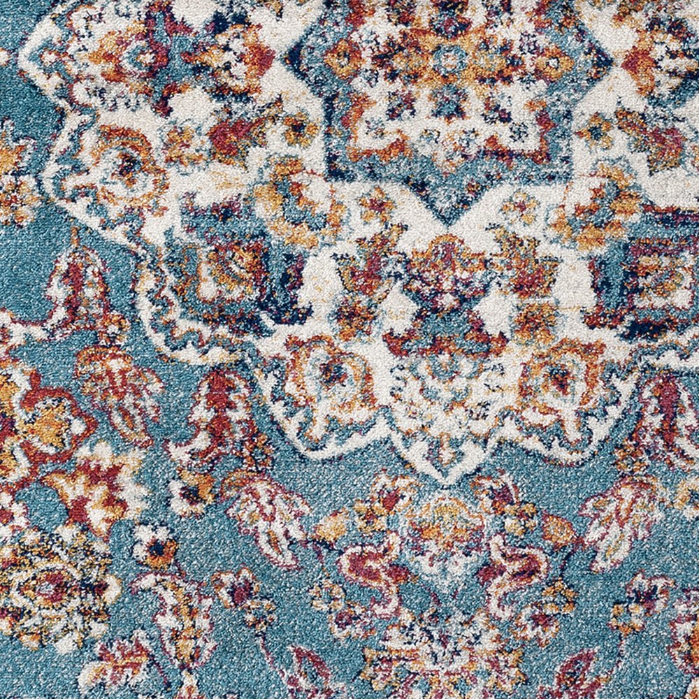 2' X 3' Ivory Gray and Orange Medallion Power Loom Area Rug