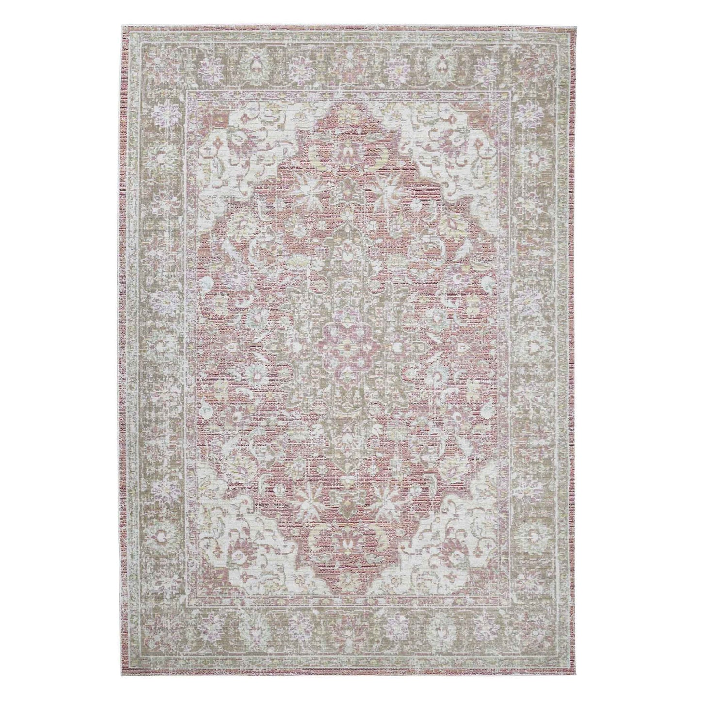5' X 8' Sage And Gray Medallion Area Rug