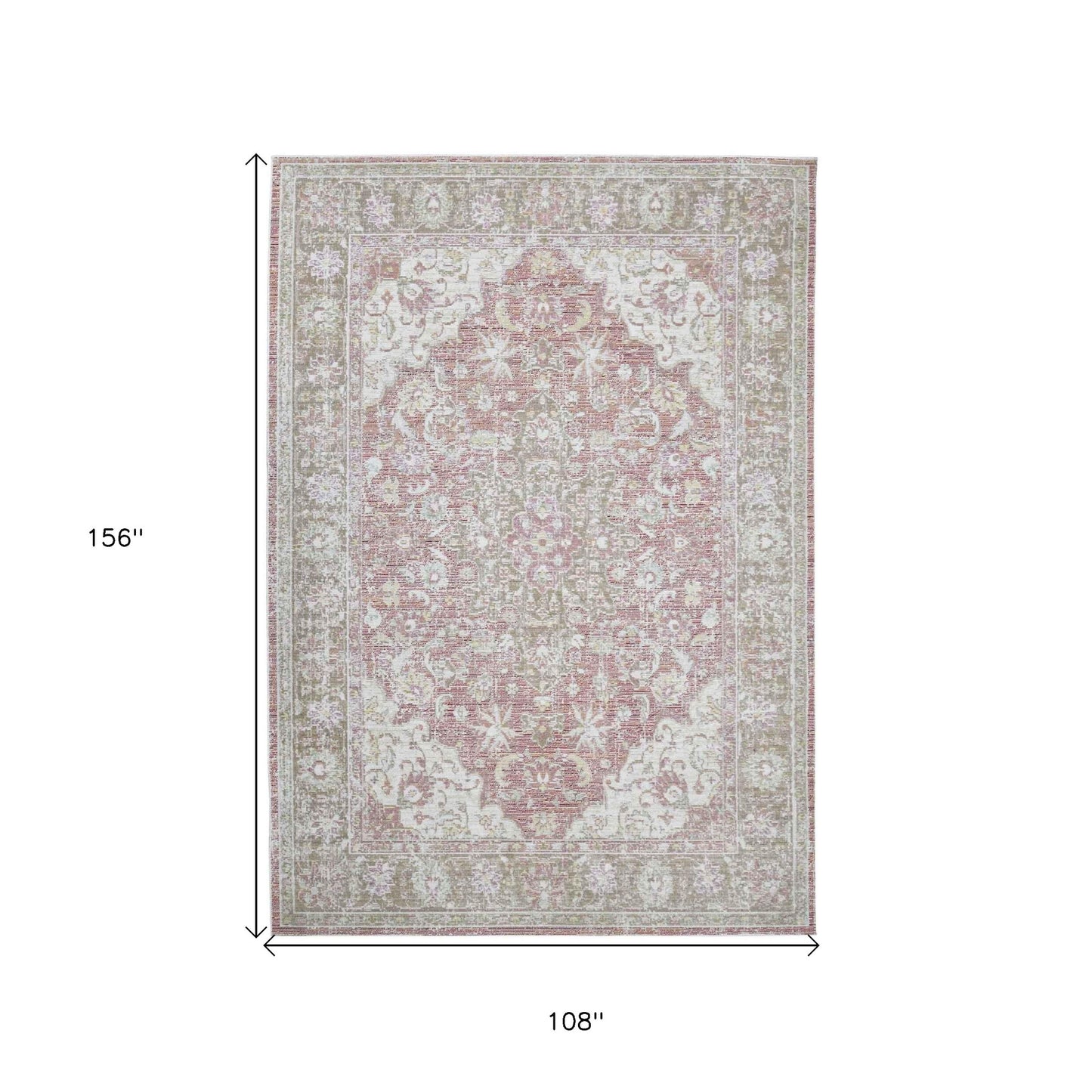 5' X 8' Sage And Gray Medallion Area Rug