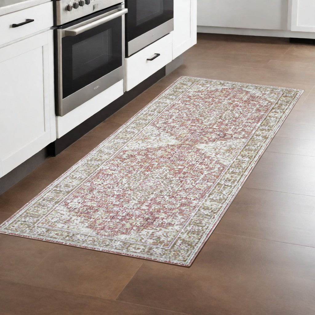 5' X 8' Sage And Gray Medallion Area Rug