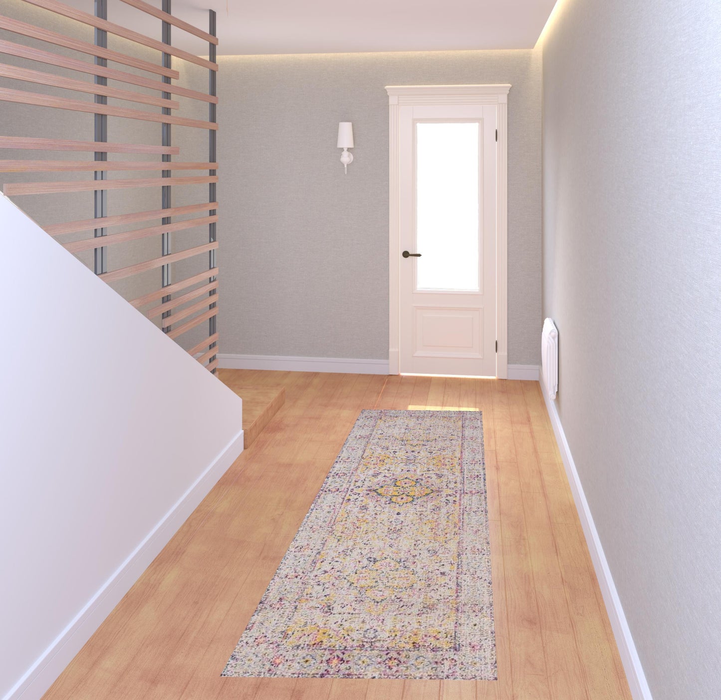10' X 14' Ivory And Yellow Oriental Distressed Area Rug