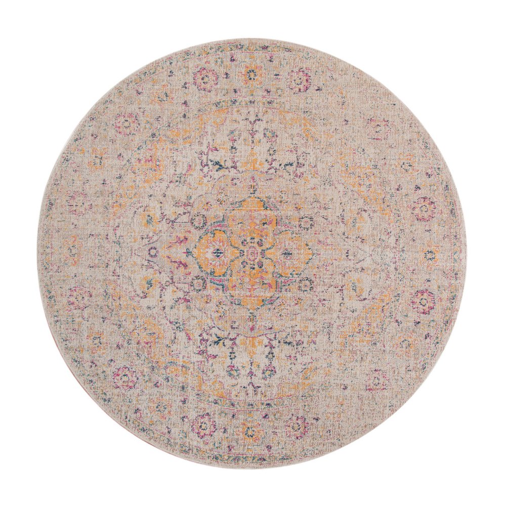 10' X 14' Ivory And Yellow Oriental Distressed Area Rug