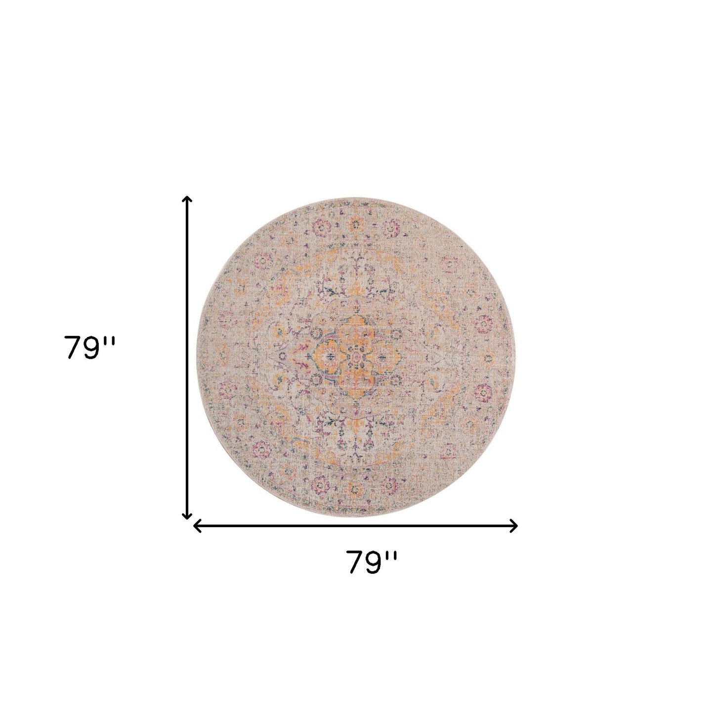 10' X 14' Ivory And Yellow Oriental Distressed Area Rug