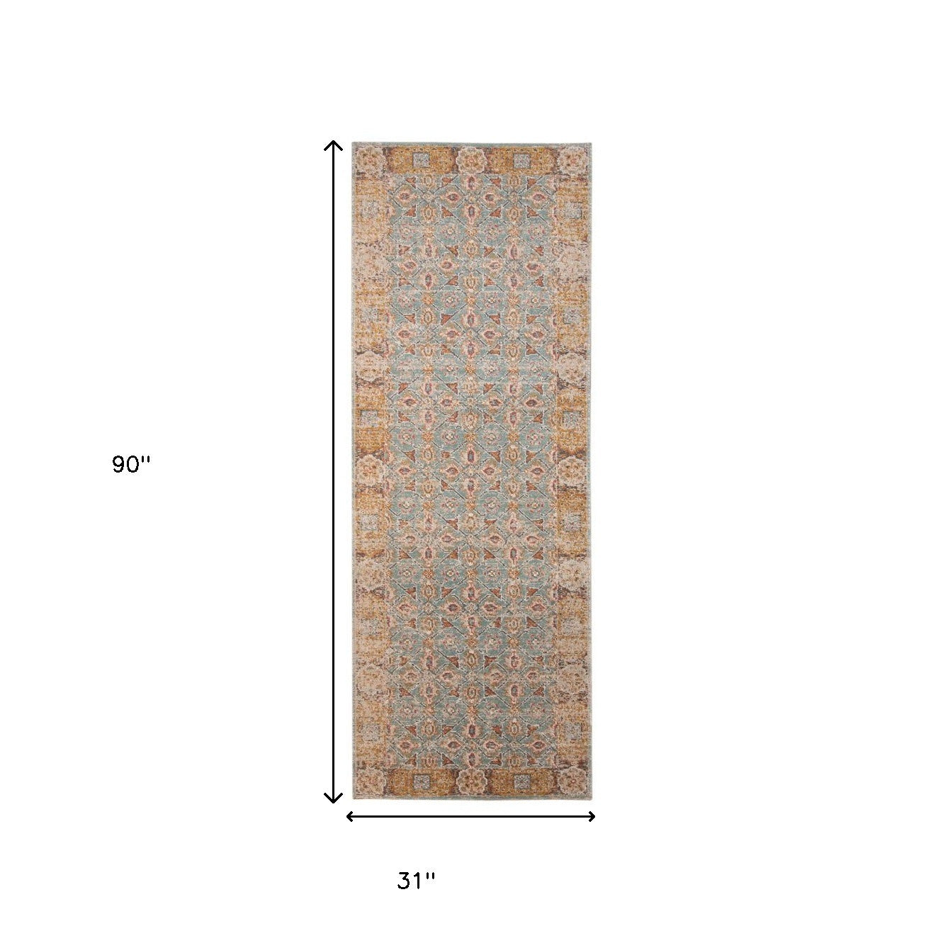 9' X 12' Teal Red And Orange Floral Area Rug