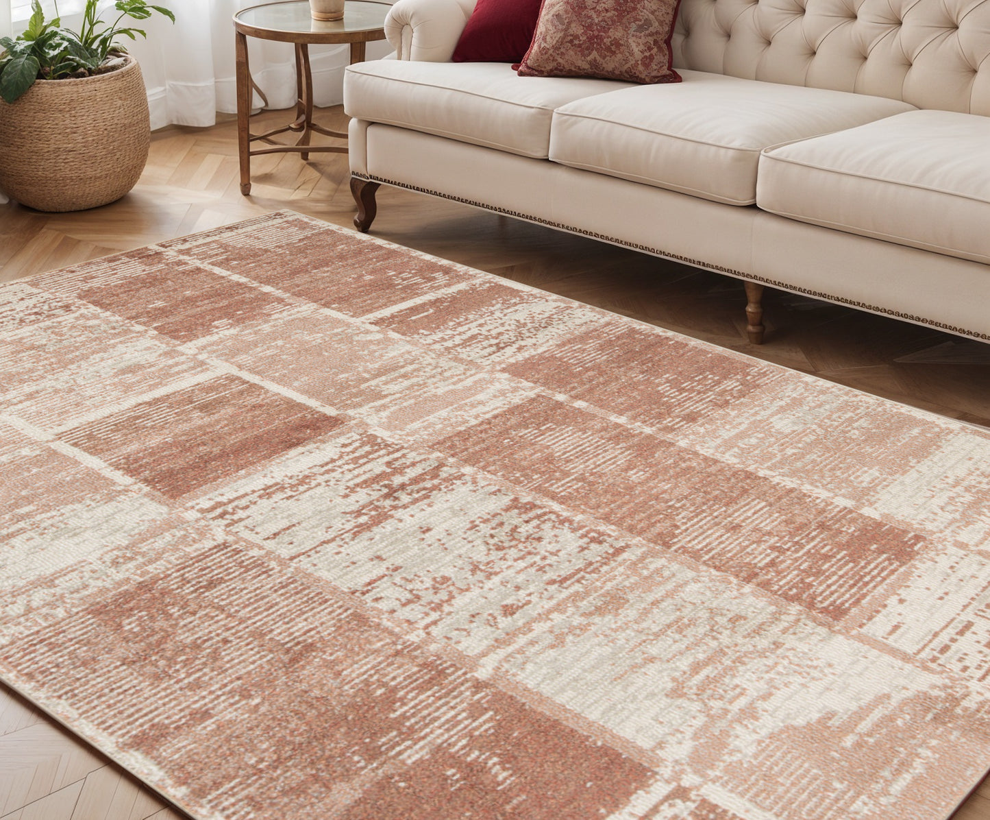 2' X 3' Sand And Ivory Geometric Area Rug