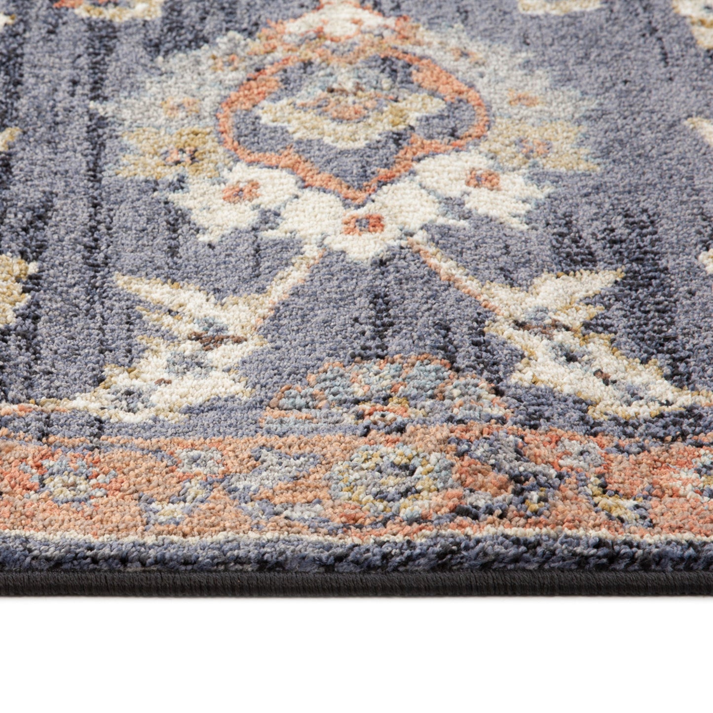 10' Ivory And Orange Floral Runner Rug