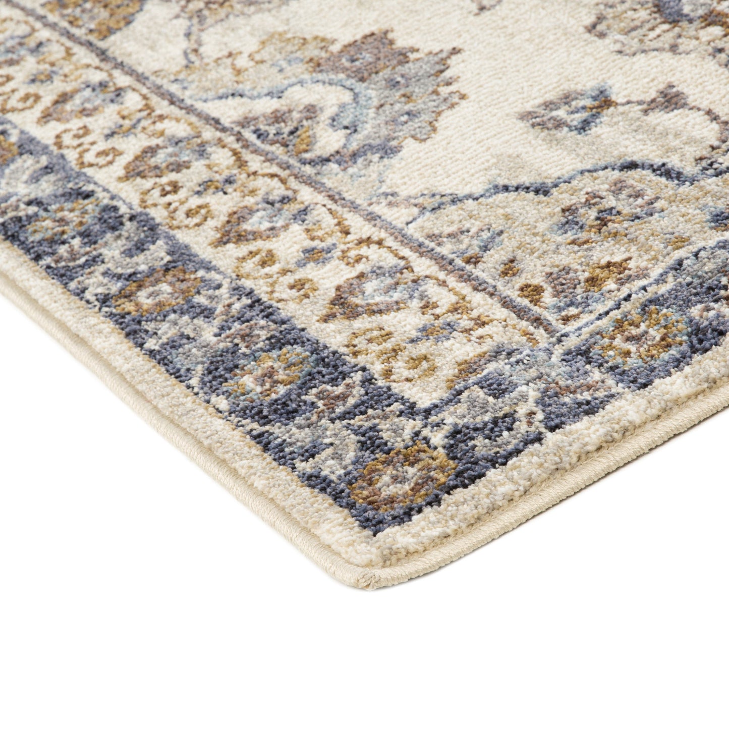 8' X 10' Ivory And Charcoal Floral Area Rug