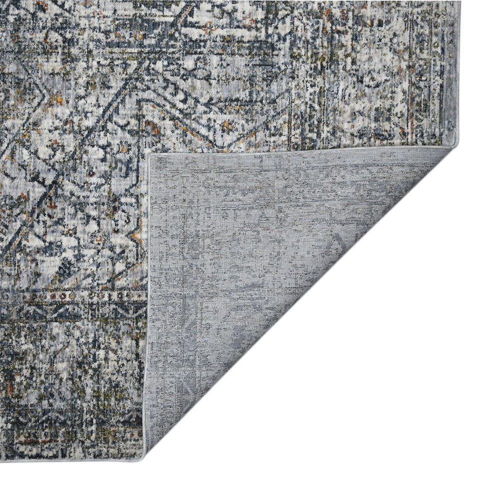 2' X 3' Ivory Gray And Rust Oriental Area Rug