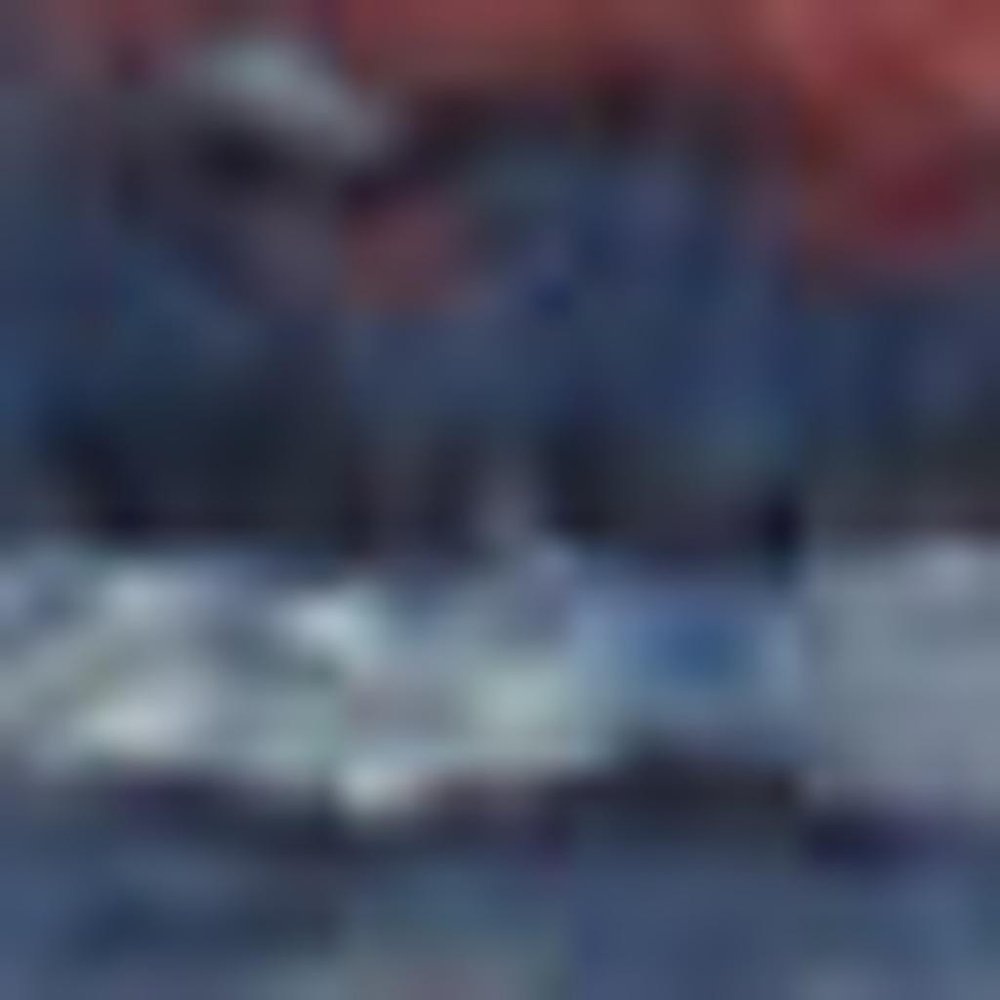 8' X 10' Blue and Red Geometric Power Loom Distressed Washable Area Rug