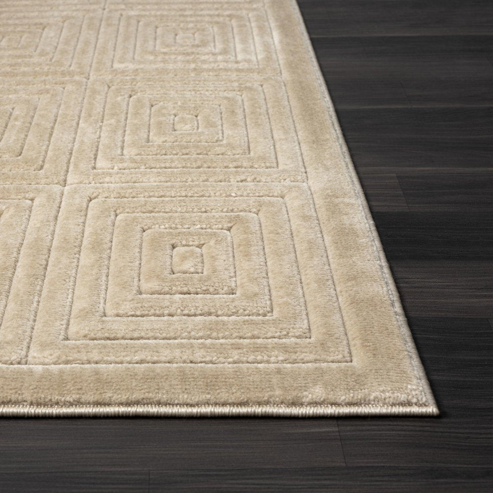 8' X 10' Beige Geometric Area Rug
