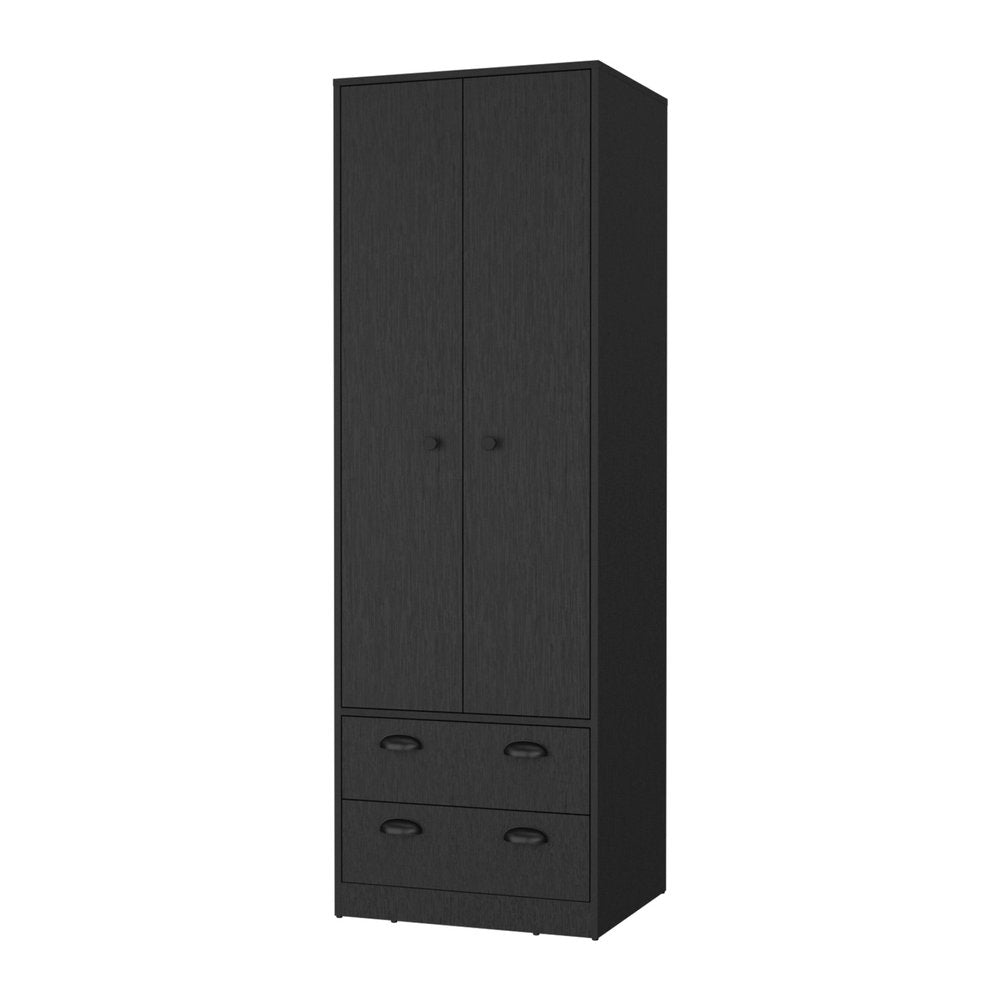 23" Black Two Drawer Combo Dresser