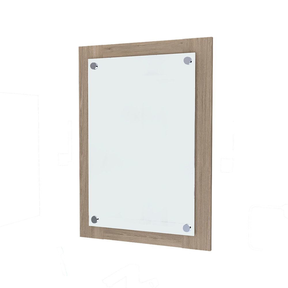 28" Brown Wood Framed Accent Mirror