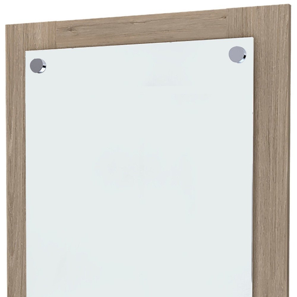 28" Brown Wood Framed Accent Mirror