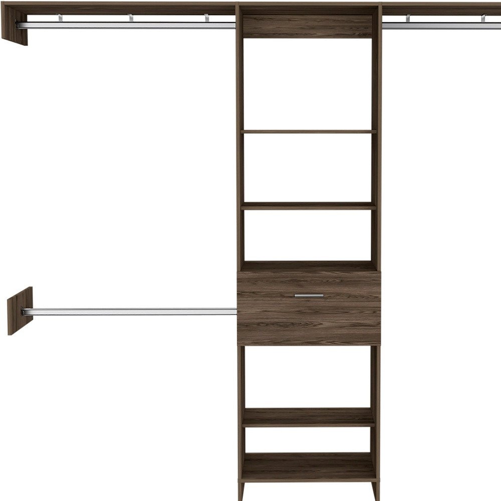98" Brown Wood Closet System