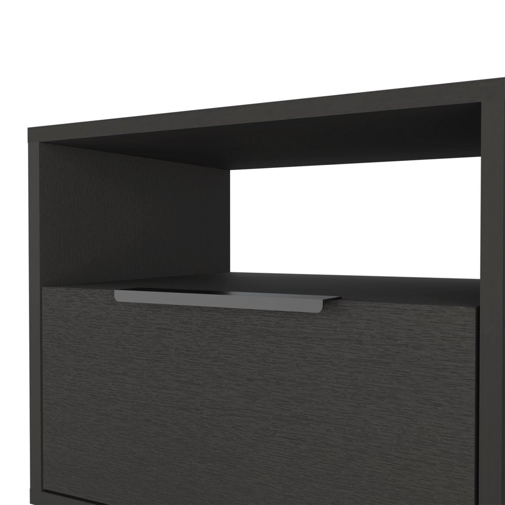 22" Black Wood Nightstand