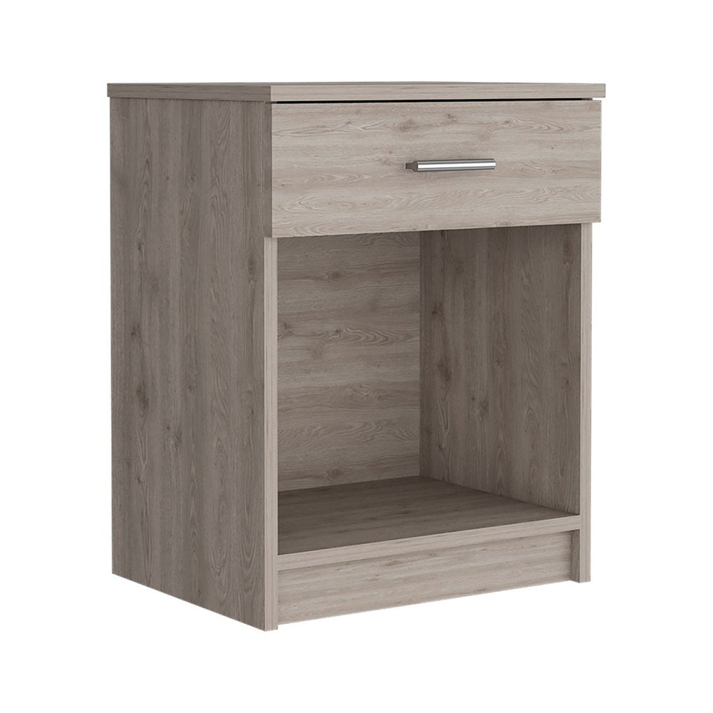 22" Gray Wood One Drawer Nightstand