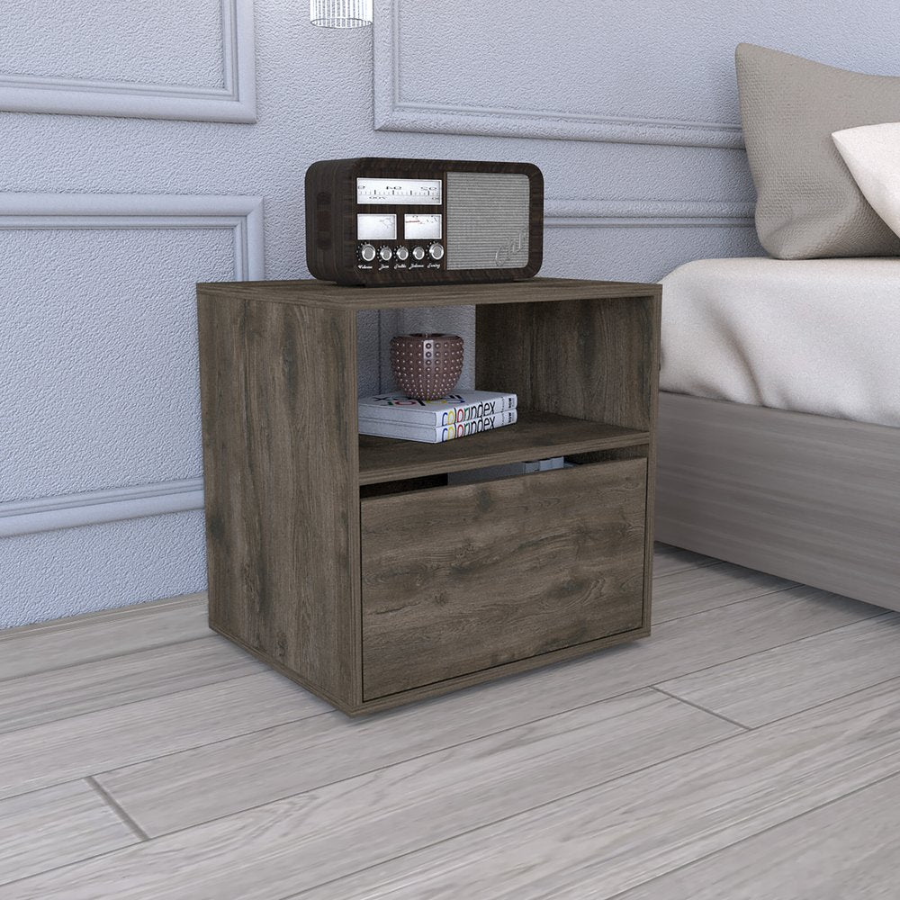 21" Brown Wood Nightstand