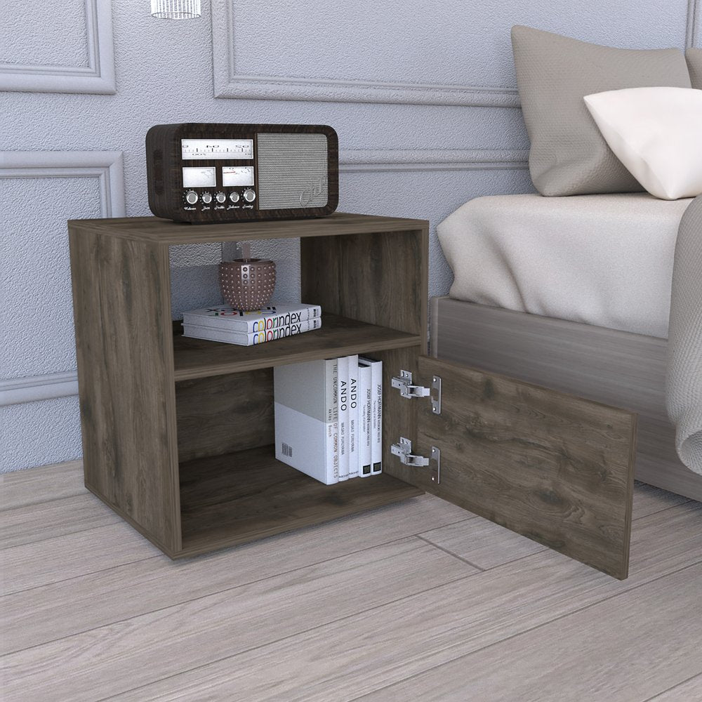 21" Brown Wood Nightstand