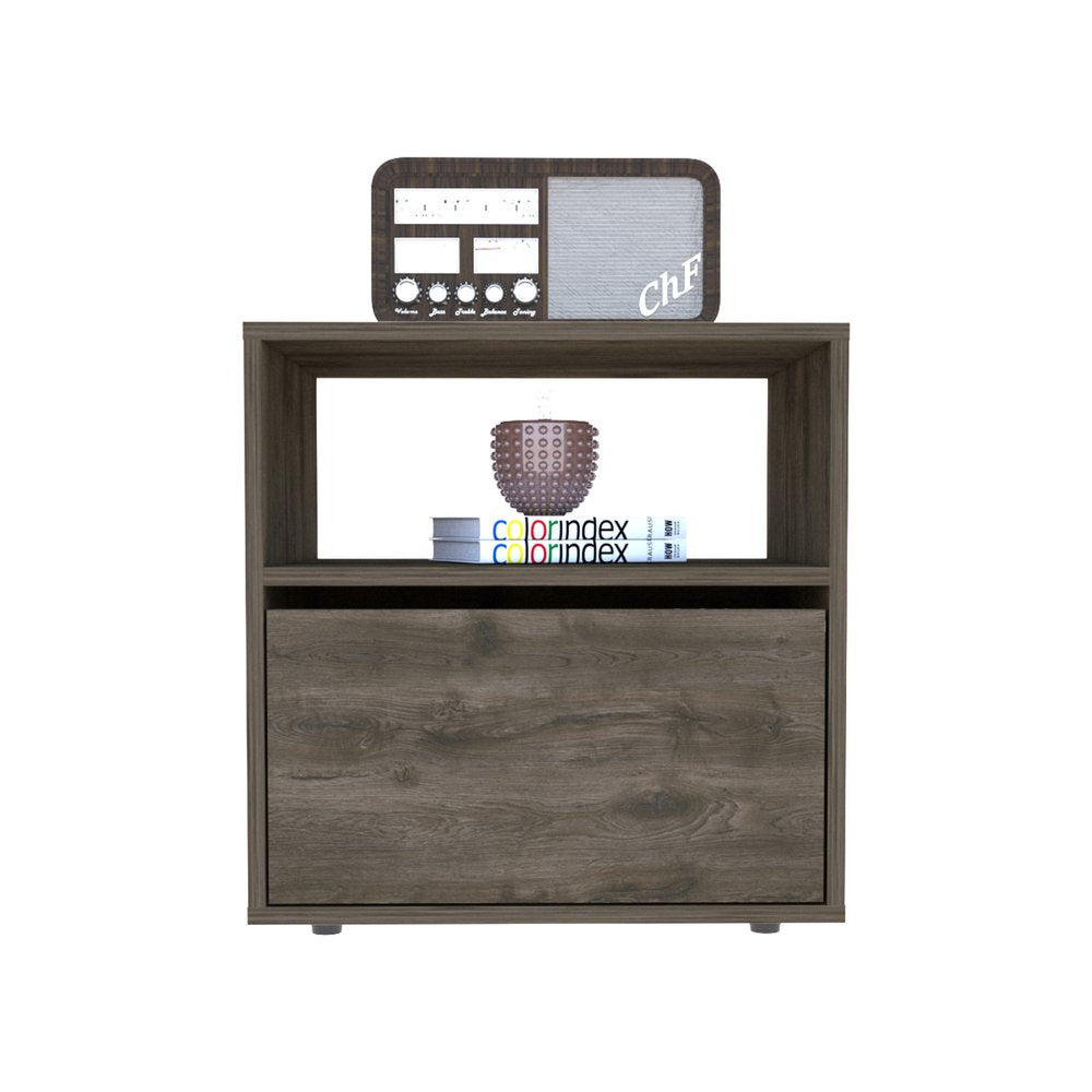 21" Brown Wood Nightstand