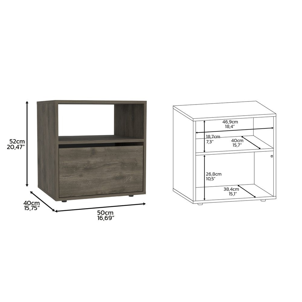 21" Brown Wood Nightstand