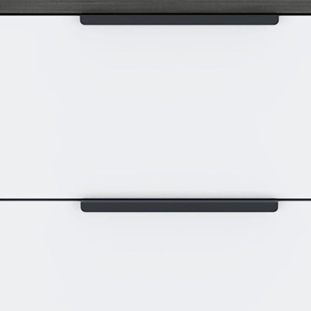 19" Gray Wood Two Drawer Nightstand