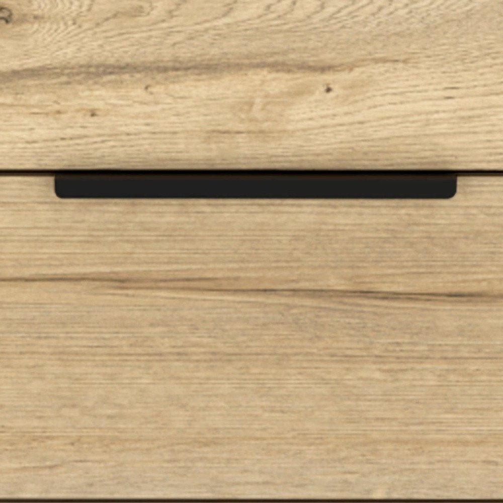 22" Oak Wood Two Drawer Nightstand