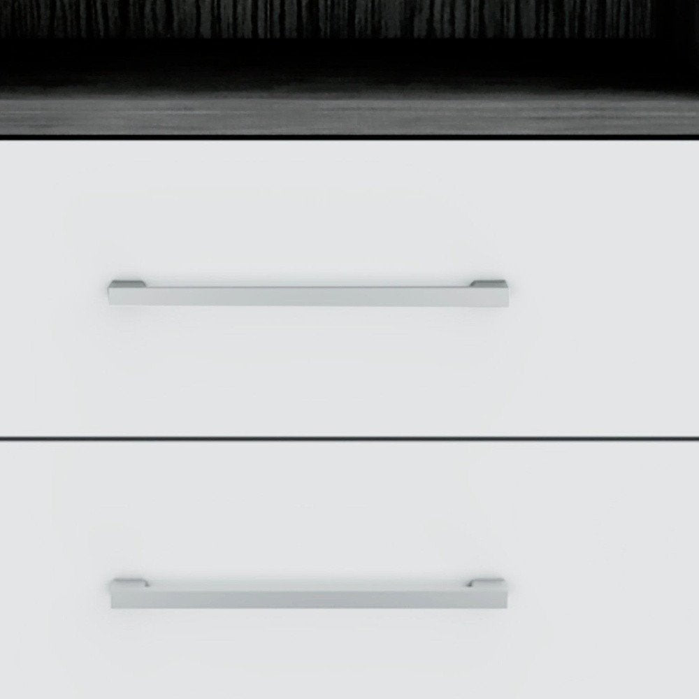 20" Gray Wood Two Drawer Nightstand