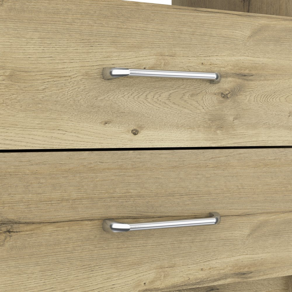 20" Oak Wood Two Drawer Nightstand