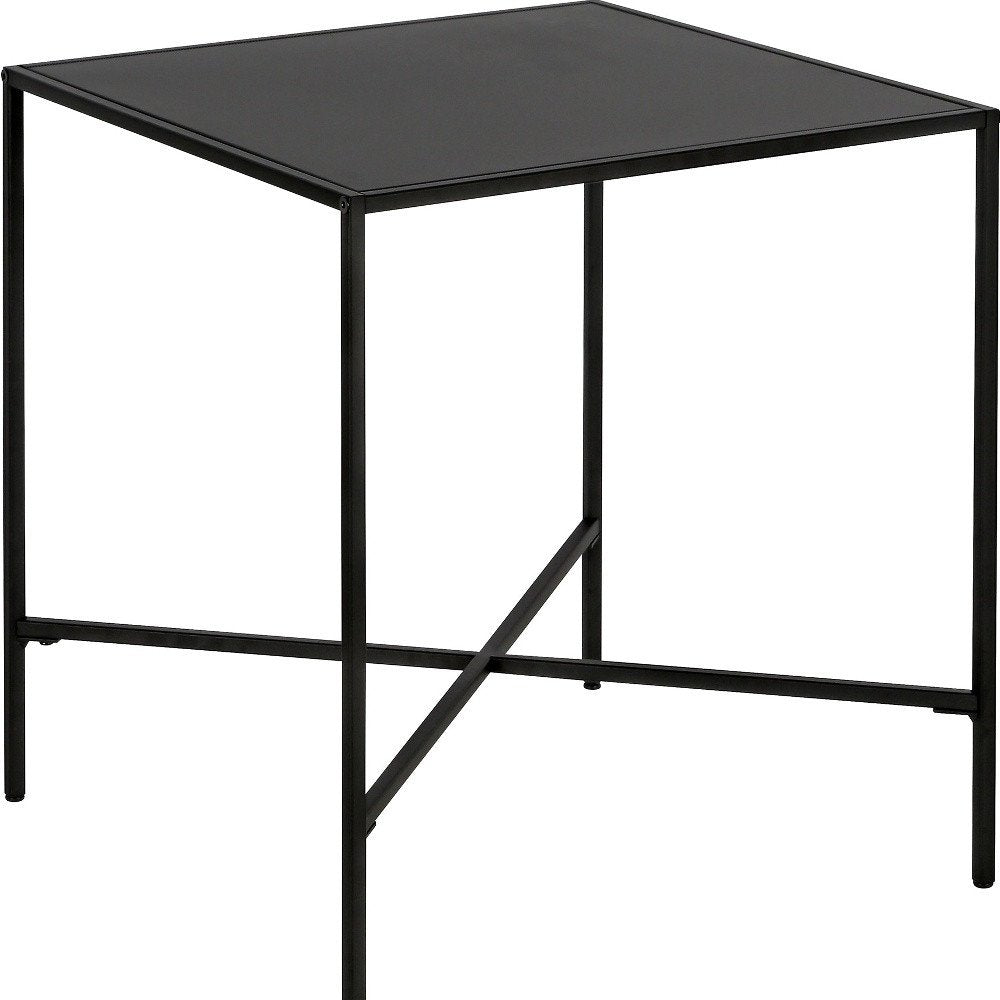 22" Black Steel Square End Table