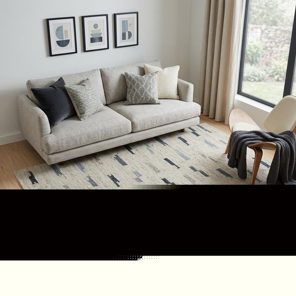 5' X 8' Blue and Gray Abstract Hand Woven Area Rug