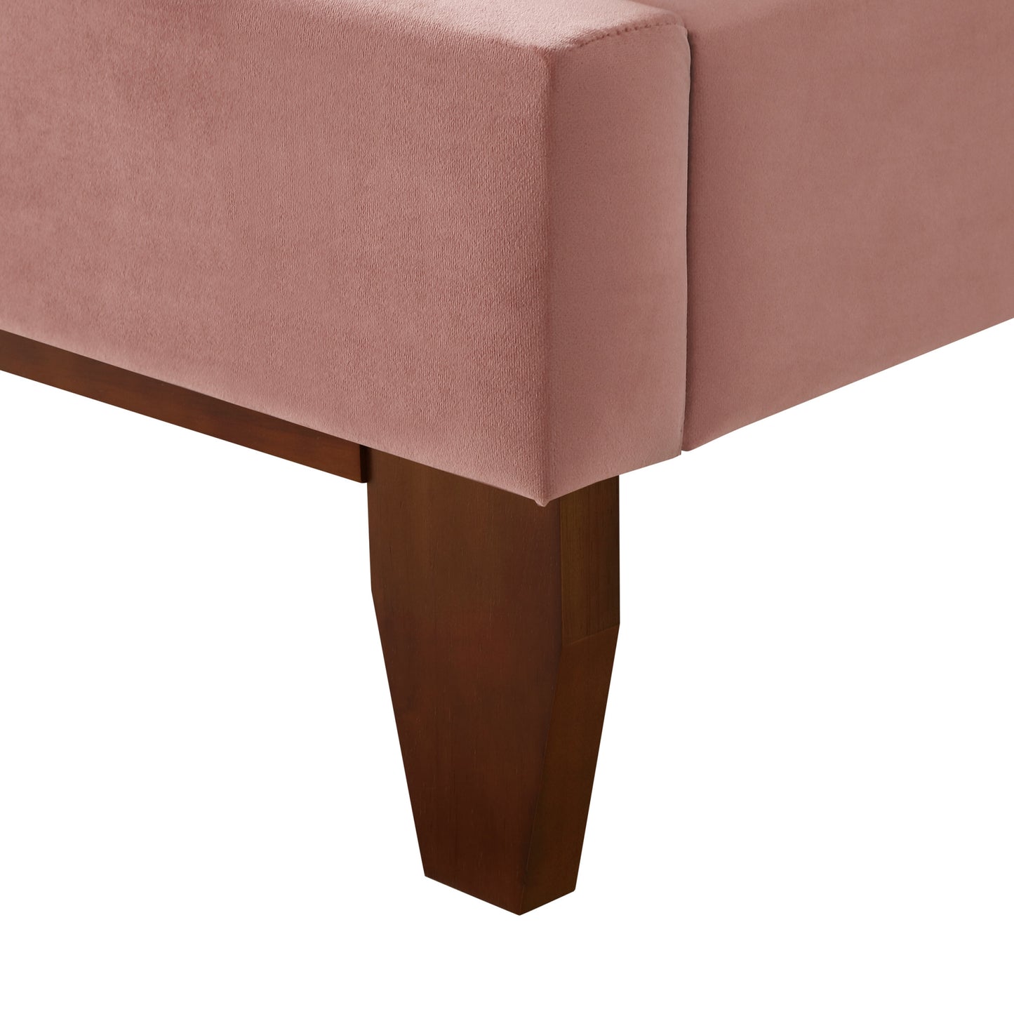 Gray Solid Wood King Tufted Upholstered Velvet Bed