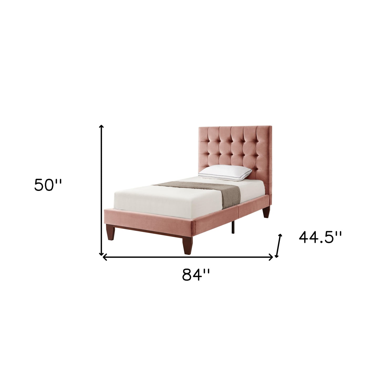 Gray Solid Wood King Tufted Upholstered Velvet Bed