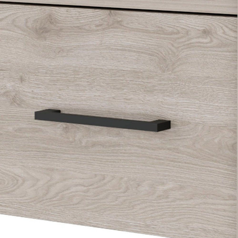 10" Gray Wood One Drawer Floating Nightstand