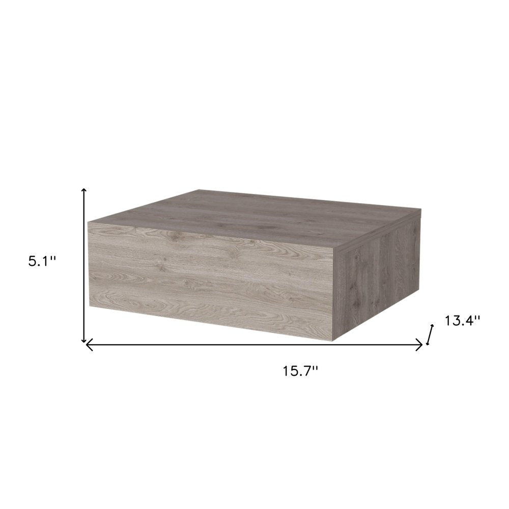 5" Gray Wood One Drawer Floating Nightstand